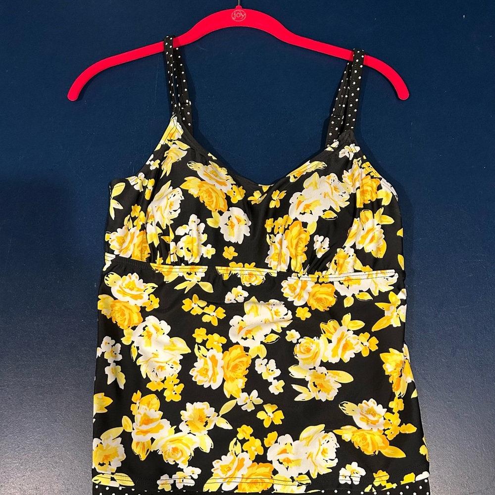 Floral Black and Yellow Women's Top
